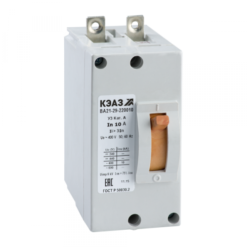 Выключатель автоматический ВА21-29-220010-6,3А-6Iн-440DC-У3 | код. 102524 | КЭАЗ 